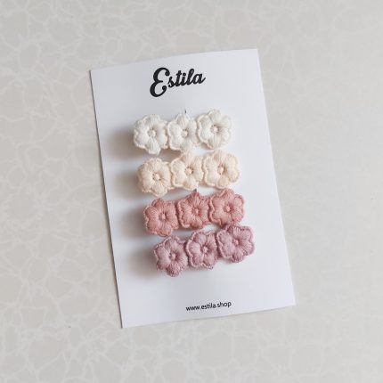 Set Pinzas Flores Embroidery Pequeñas