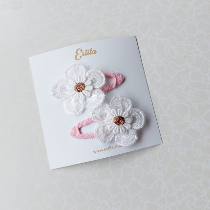 Set Clips Margaritas Rosadas