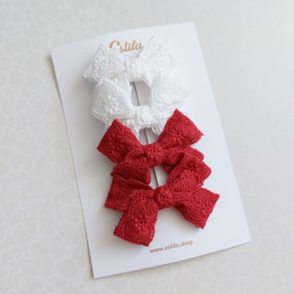 4 Pinzas Lazos Embroidery